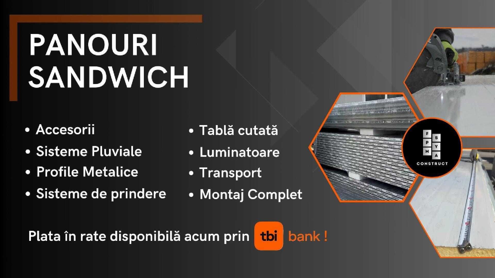 Panouri sandwich/Accesorii/Profile ZIncate + Montaj - Plata in Rate