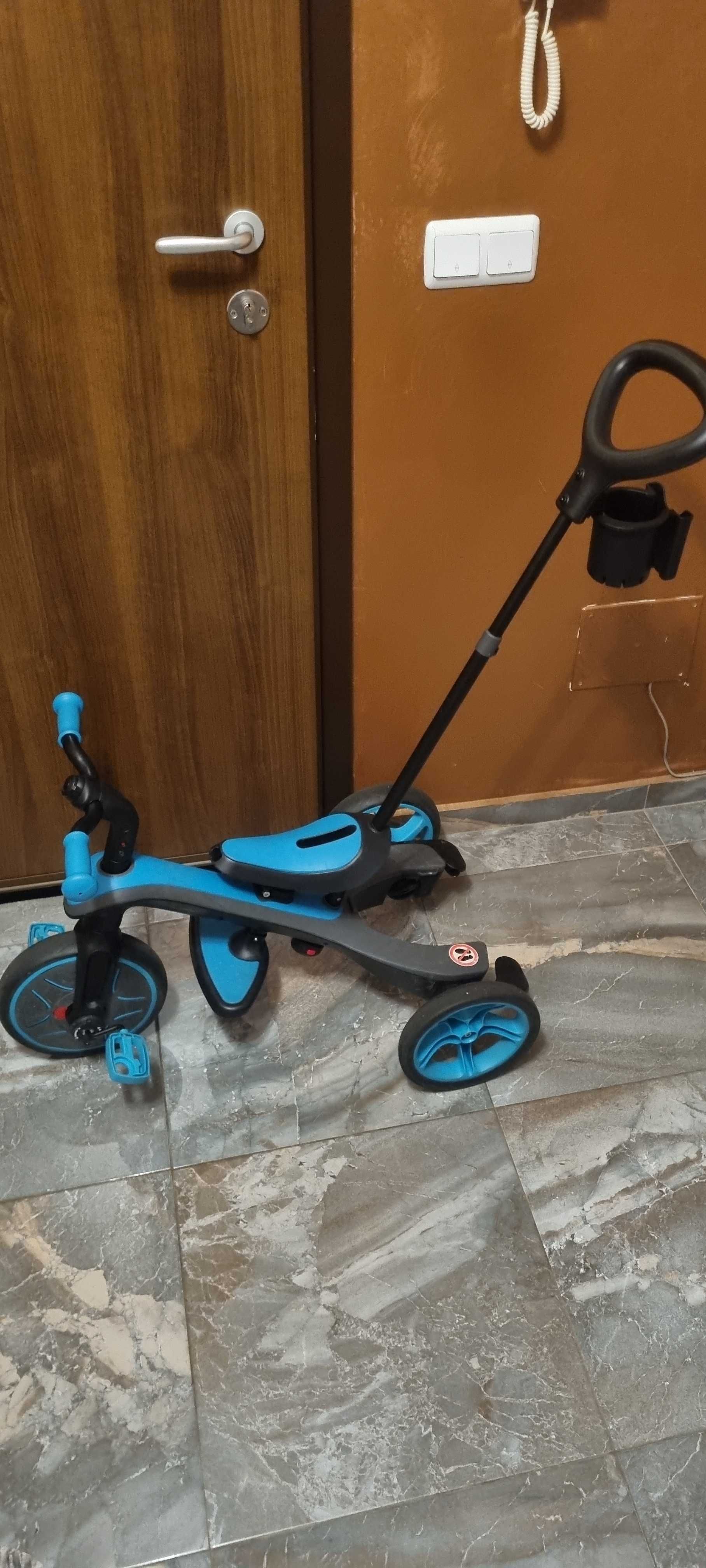 Детска триколка Globber 4 в 1 - Trike Explorer, синьо-зелена