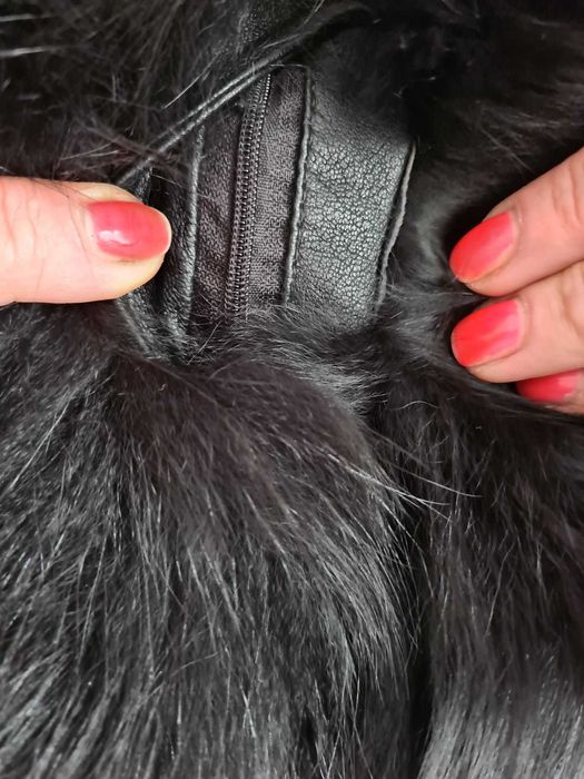 Haina Blana vulpe MODEL 2 in 1 neagra nouă dama