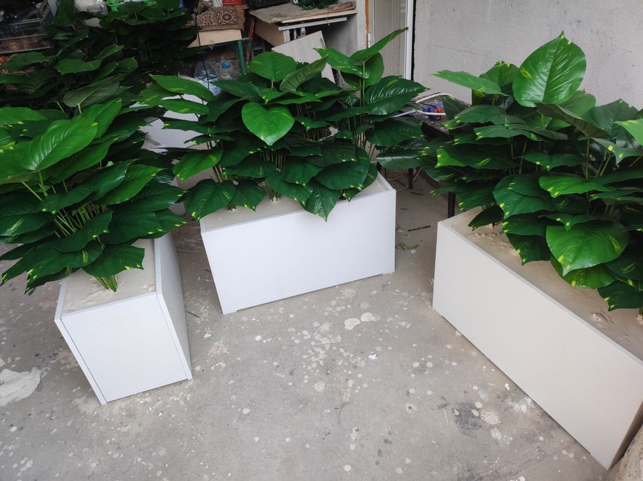 Кашпо МДФ с цветами