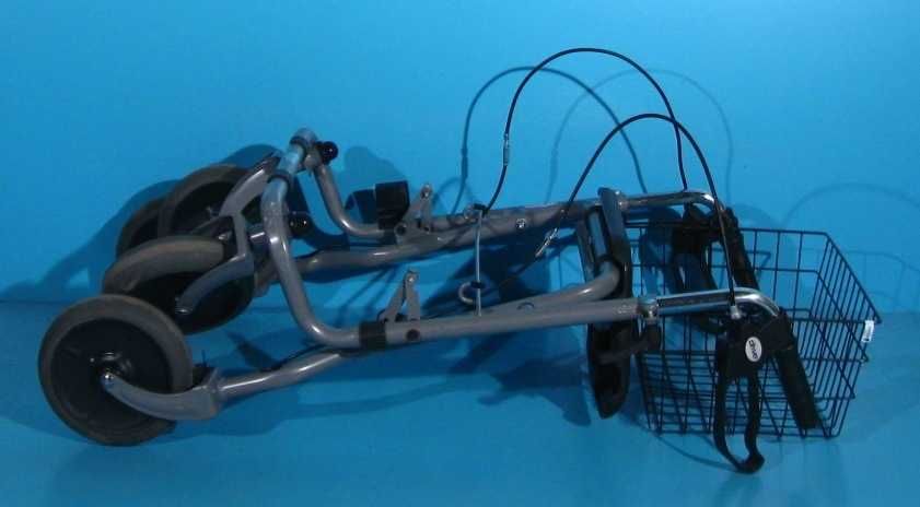 Cadru de mers cu roti (rolator) cu frane si sezut pentru batrani