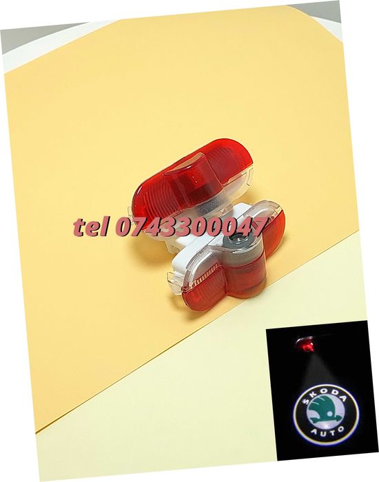 Proiectoare Logo Skoda Octavia 2007  2012 Portiera  Led Laser em