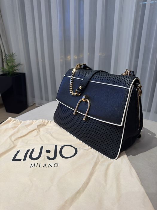 Кожена черна чанта Liu Jo