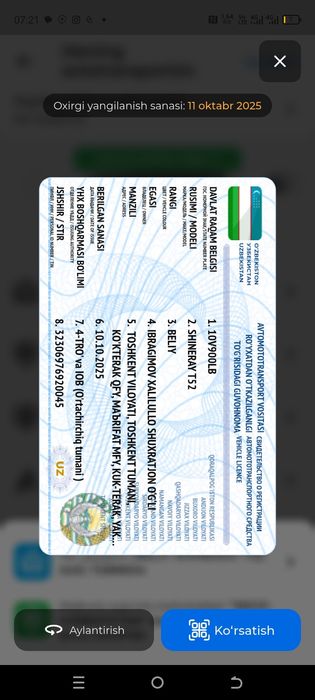 Shinaray T52    2023 ga2024 yozilgan kuzifga..salodan avgusda olganma
