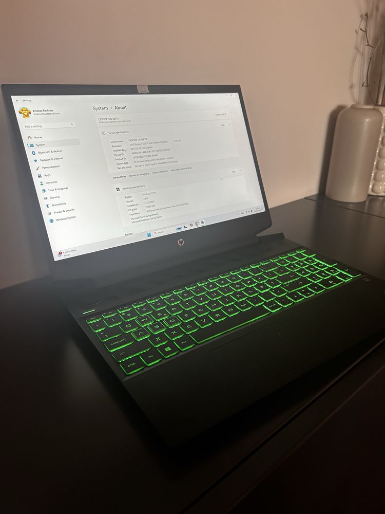 HP Pavilion 15-ec2015nq (RTX3050, Ryzen5600, 20GB RAM)
