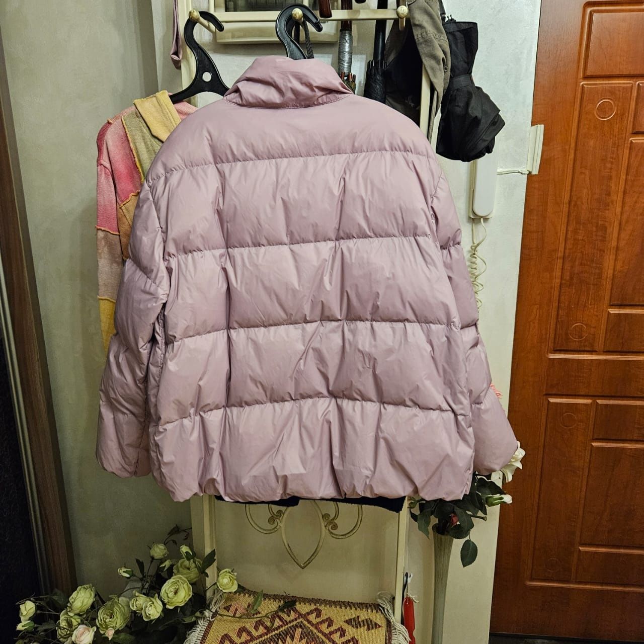 Куртка розово- сиренева и пАрка демисеозаннаяя, легкая, теплая, 46-48р