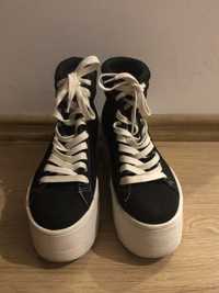 Pantofi Sneaker negru șiret alb, Bershka