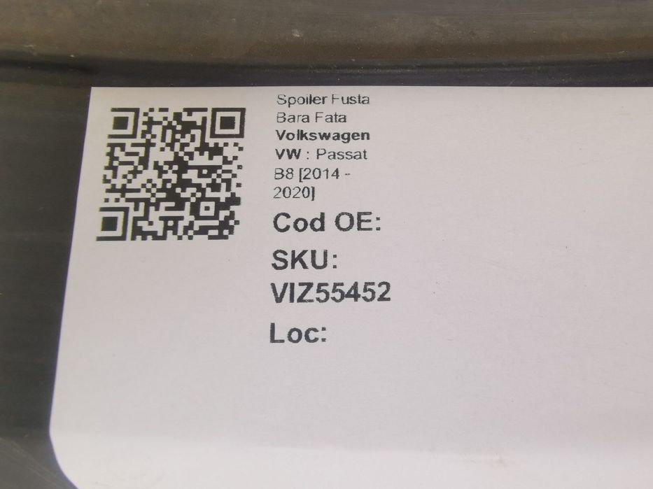 Spoiler Fusta Bara Fata Volkswagen VW  Passat B8 2014 2015 2016 2017 2