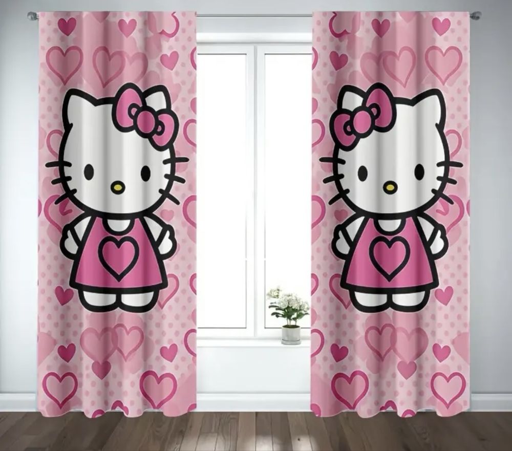 Комплект от 2 броя завеси с дизайн Hello Kitty 130/210