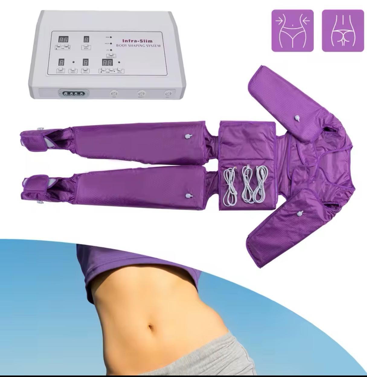 NOUAparat drenaj limfatic cu infrarosu cu costum gri