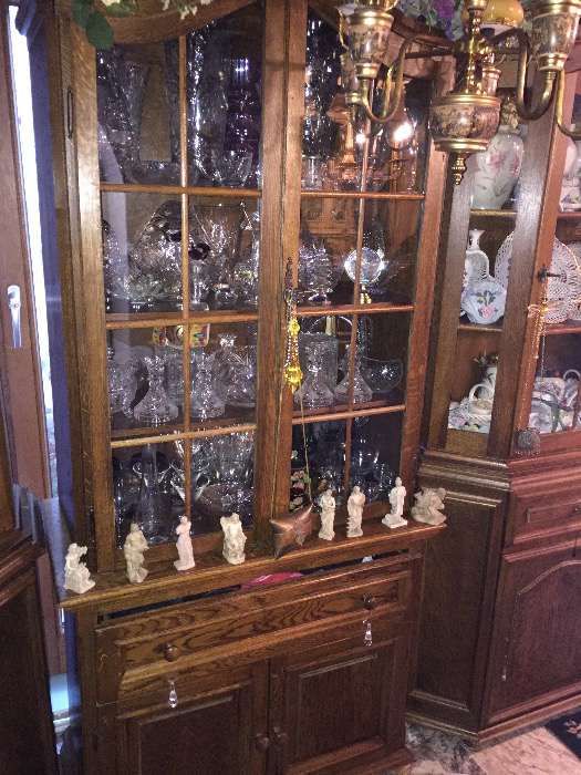 Deosebit set vitrine-stil Louis Philippe-lemn masiv-stejar-Germania