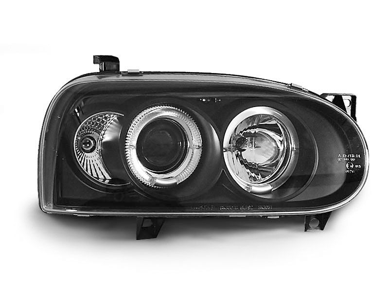 Faruri VW GOLF 3 09.91-08.97 ANGEL EYES Negru noi