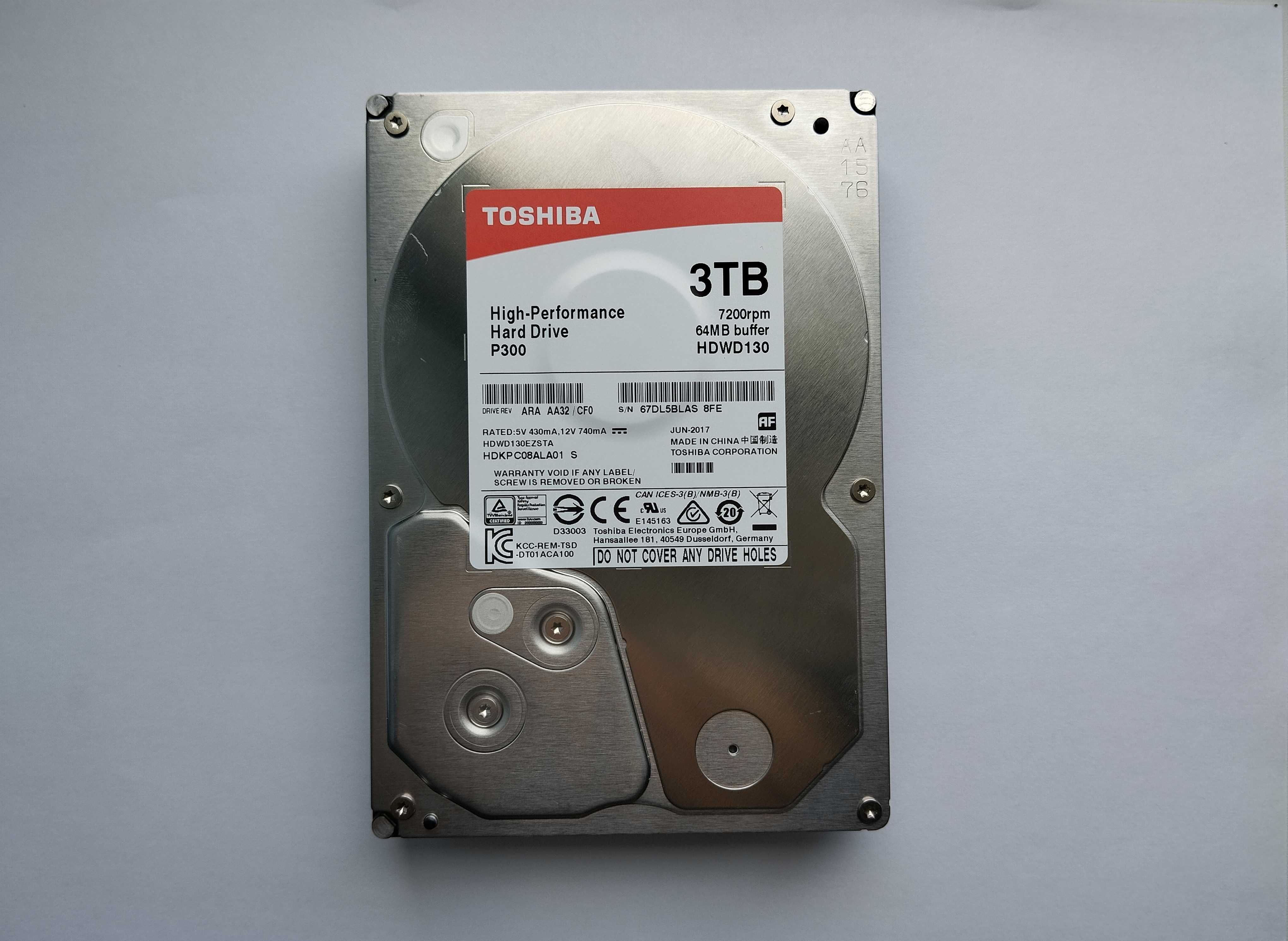 Жёсткий диск Toshiba 3TB для ПК и систем видеонаблюдения