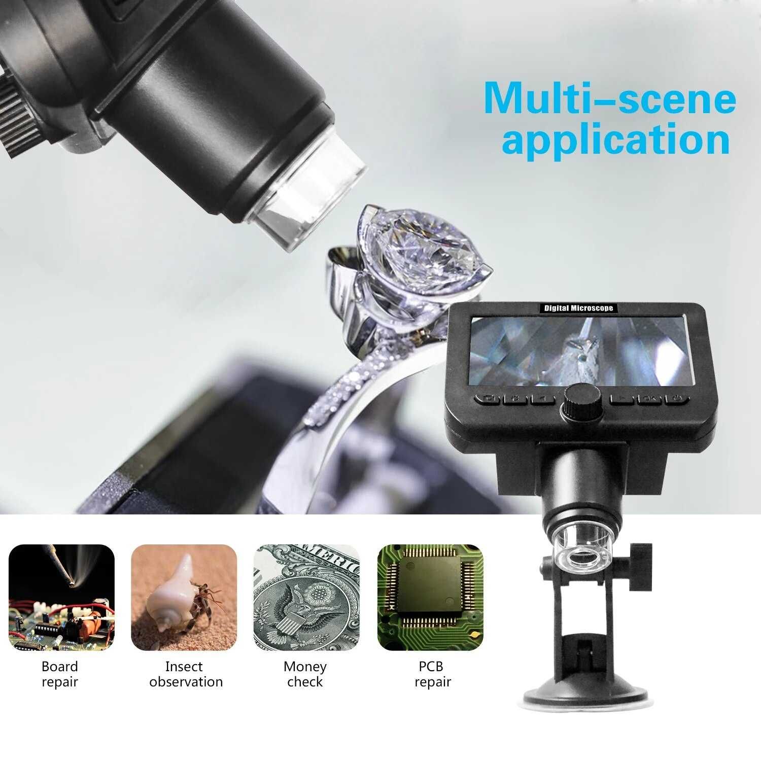 Microscop digital cu ecran full color, wifi și acumulator