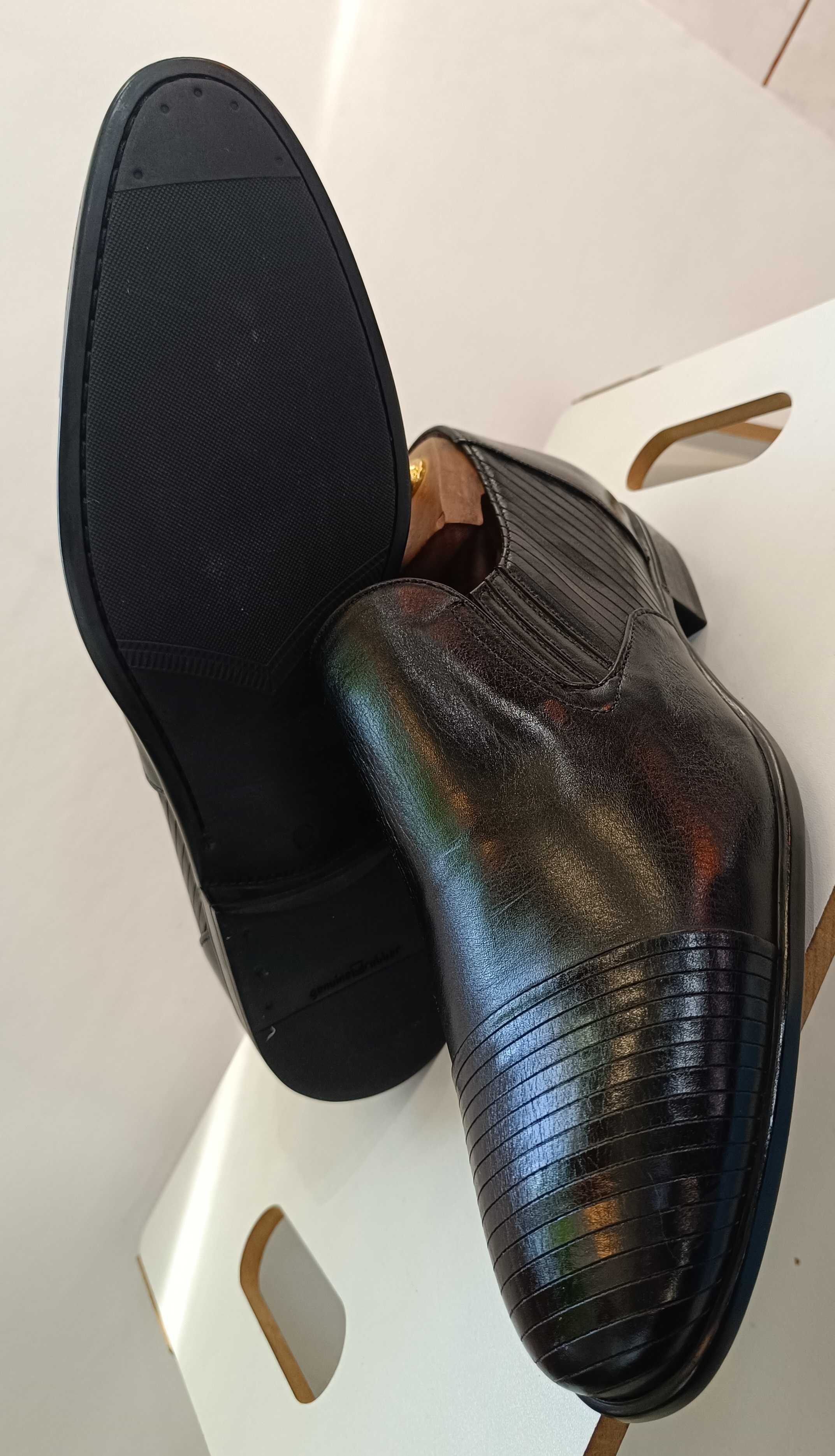 Pantofi loafer 42 42.5 cap toe de lux GREVE NOI piele naturala moale