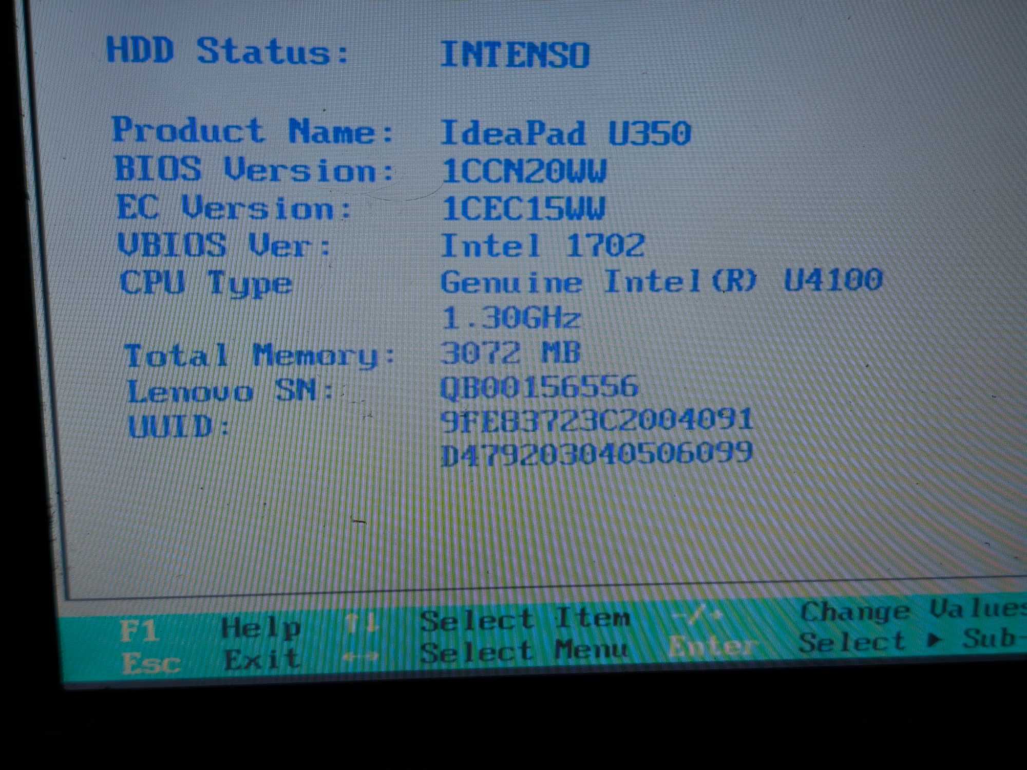 Laptop Lenovo IdeaPad U350 Linux Mint лаптоп 13.3" Intel 3GB RAM 250GB