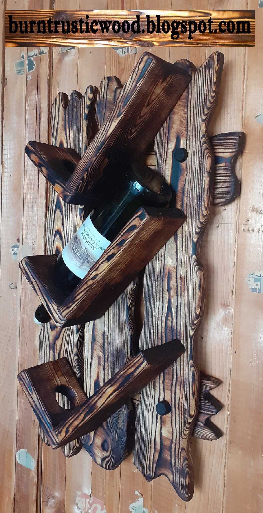 Дървена стойка за вино