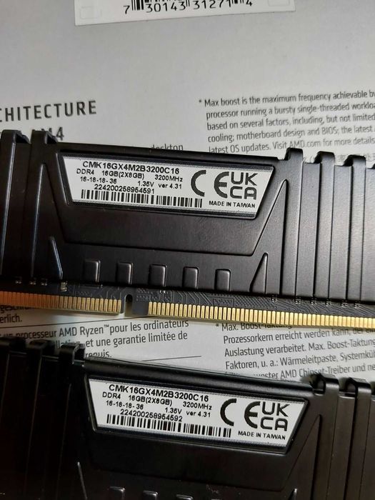 16GB 3600Mhz, 3200Mhz, CL16, DDR4 - Corsair, Thermaltake