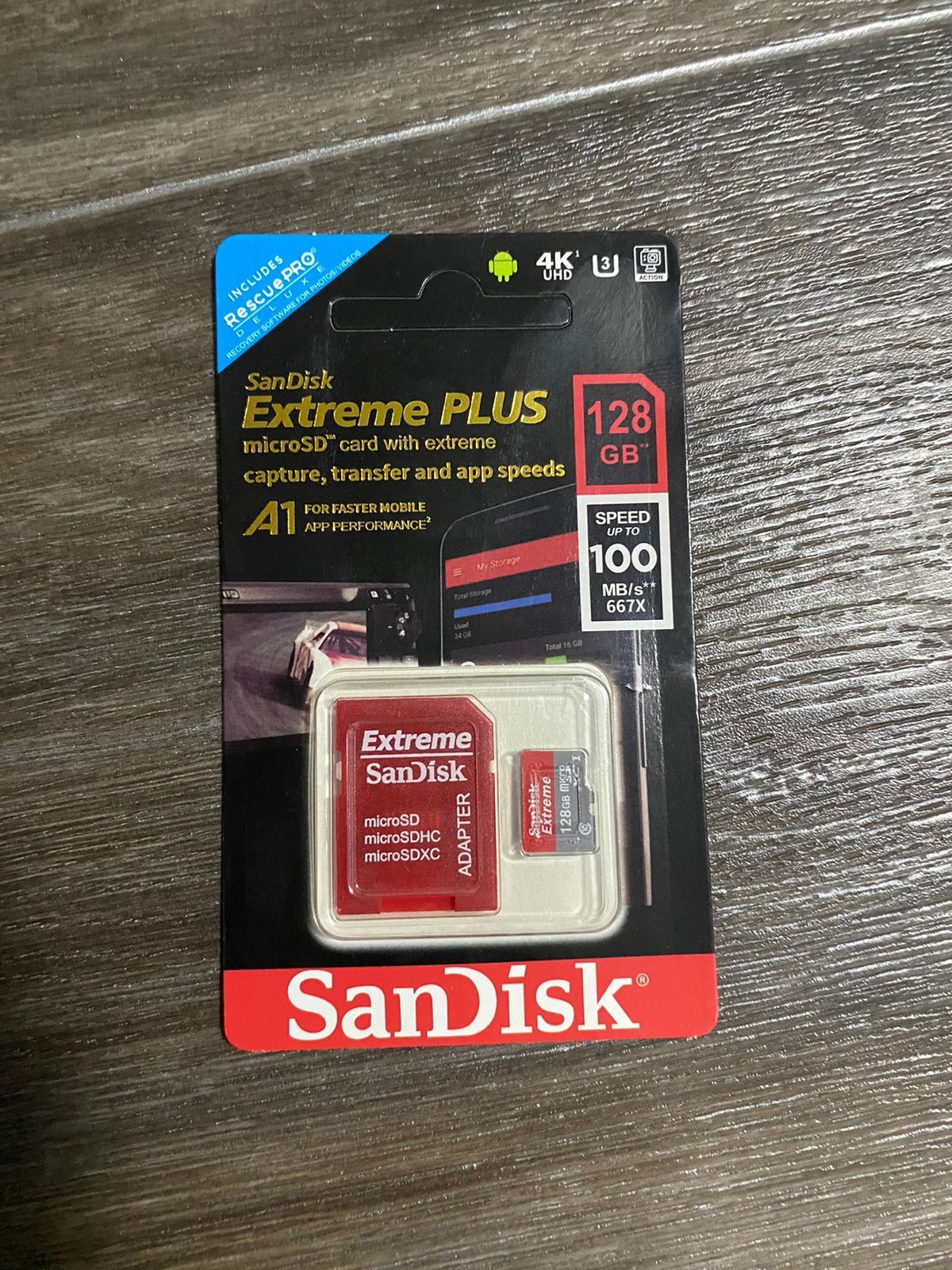Флешка 128gb SanDisk с адаптером