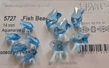 Swarovski Elements кристални рибки висулки и мъниста аквамарин