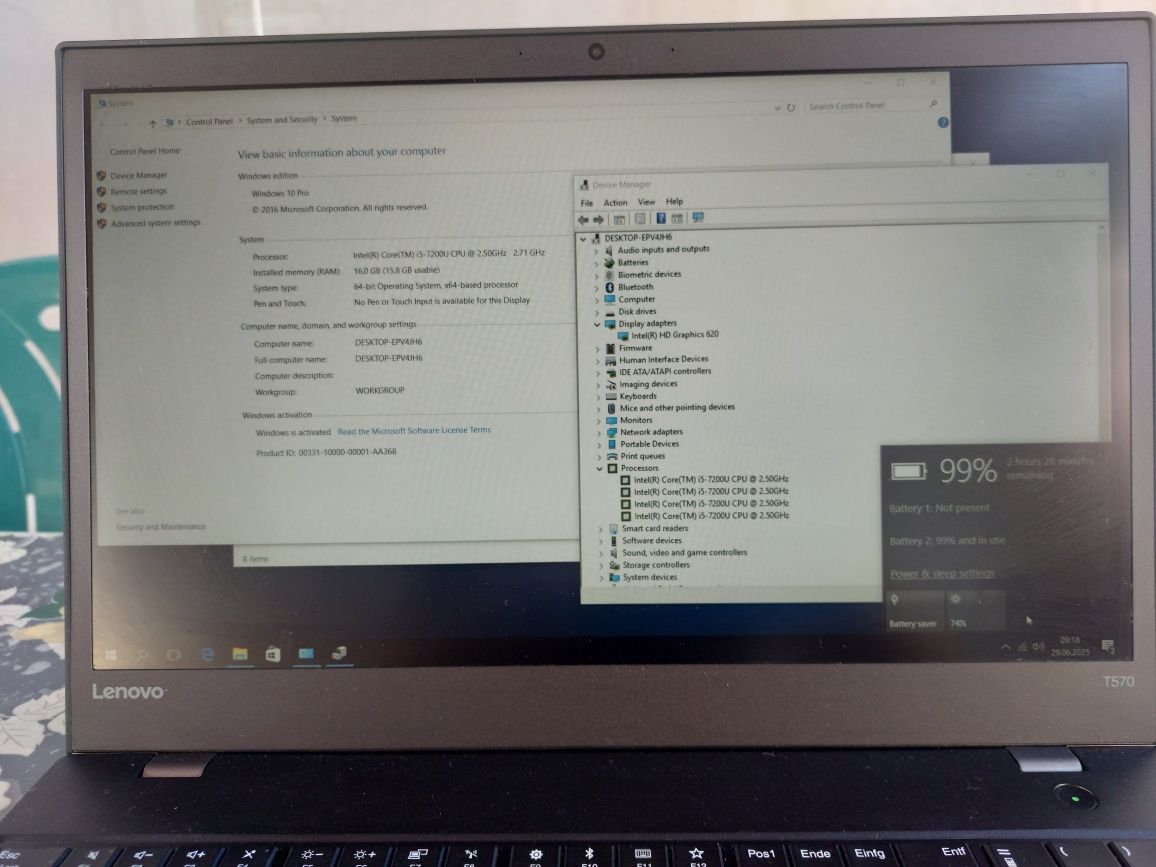 Laptop Lenovo Thinkpad T570 i5