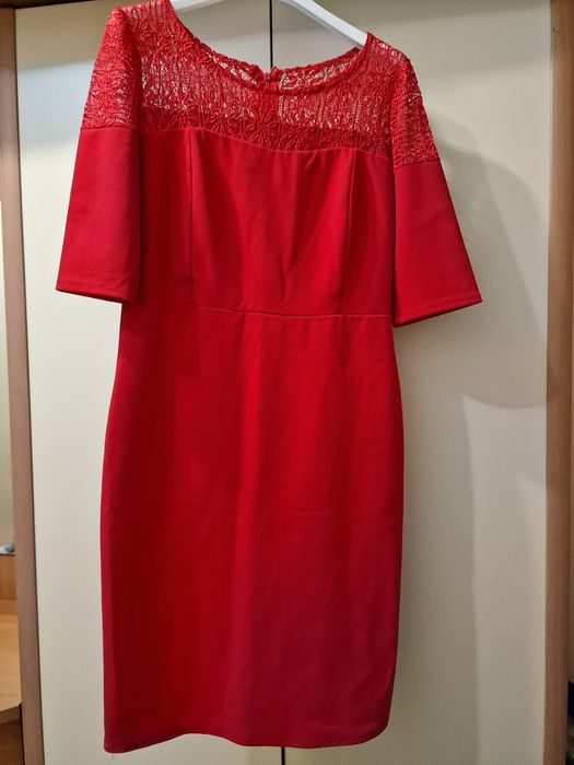 Червена празнична  рокля