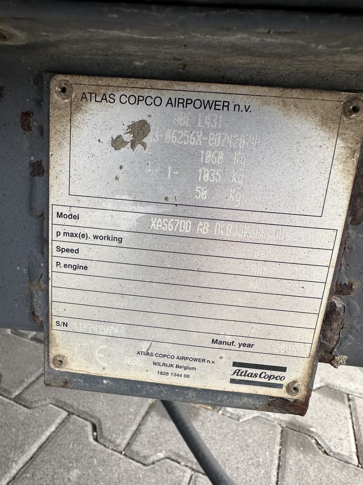 Motocompresor Atlas Copco XAS 67