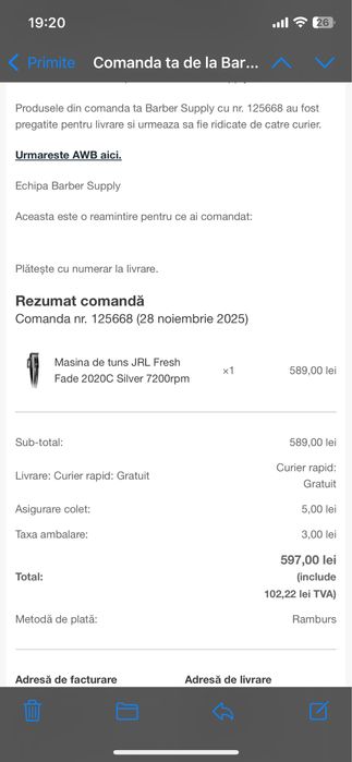 masina tuns profesionala JRL 2020C