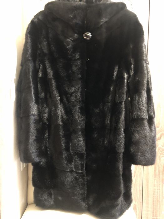 Шуба норковая с капюшоном, размер 42-44