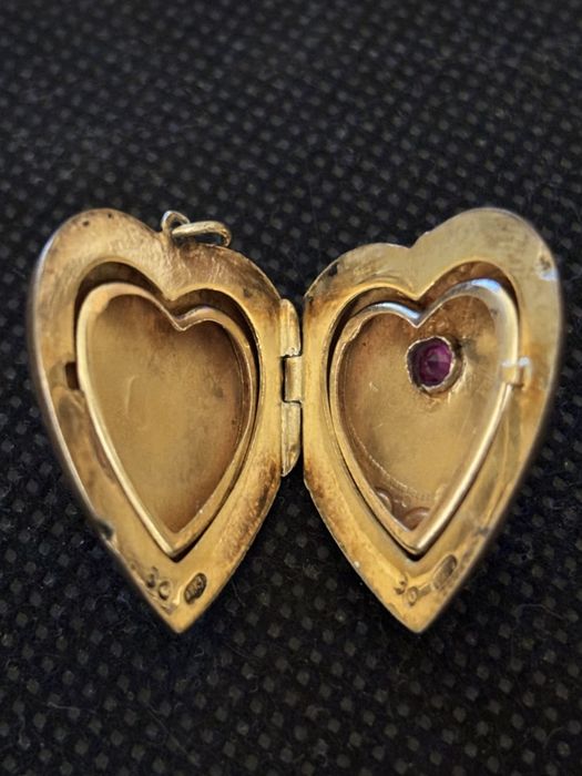 Винтажный медальон-сердце с секретом | СССР, 1953 г. | Серебро 875