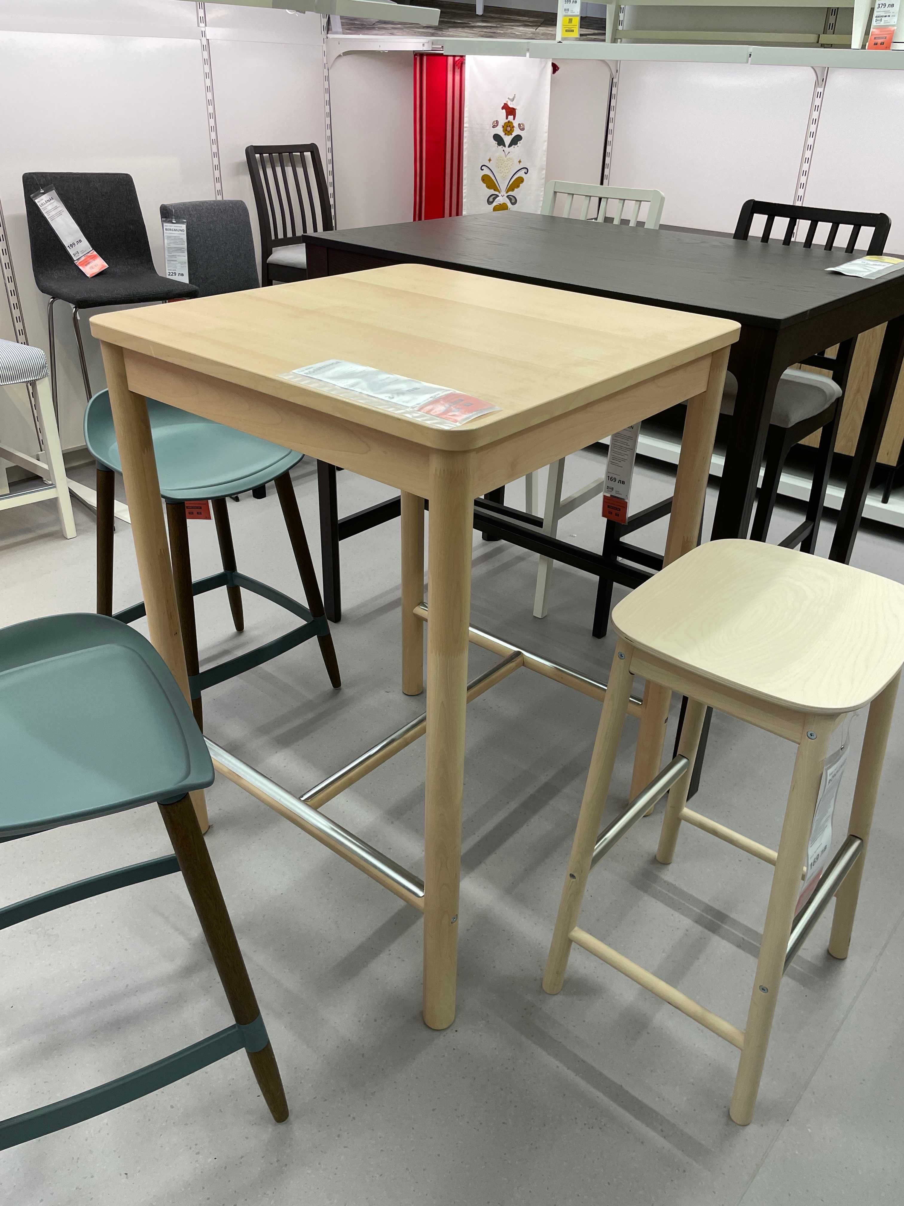 Бар маса Икея Rönninge масив бреза 75x75x105 ШxДxВ