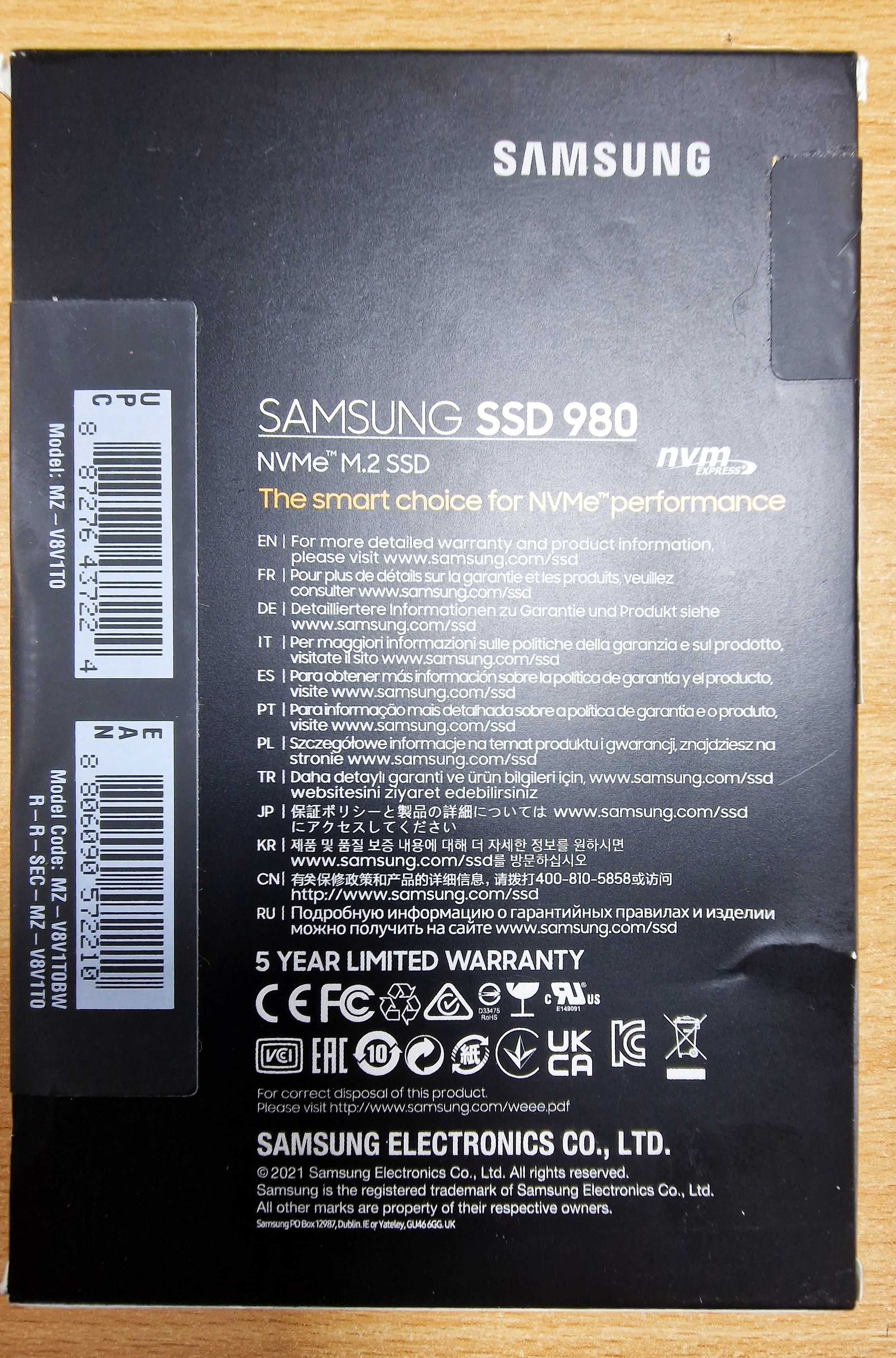 Samsung SSD 980 1TB NVMe M2, nou, sigilat