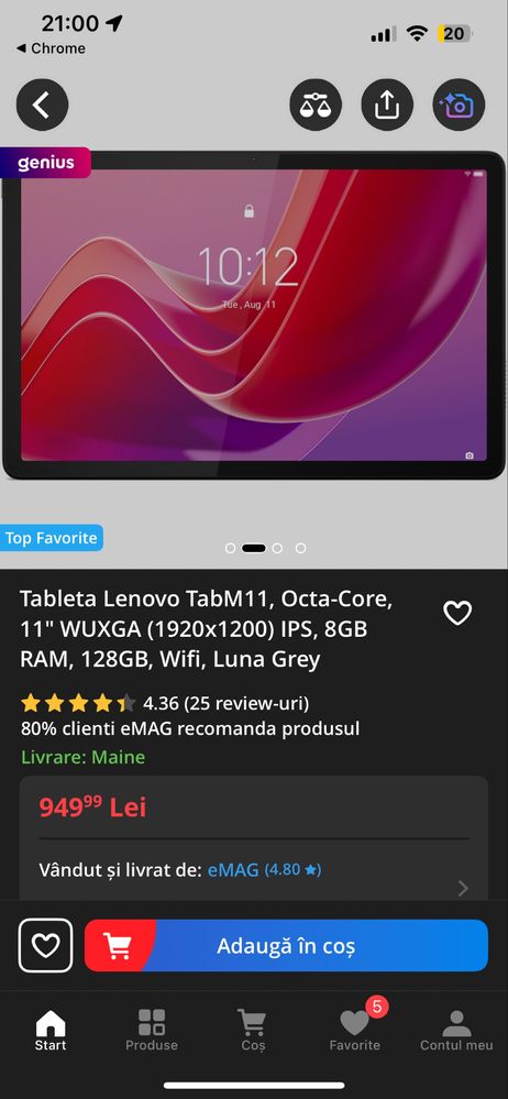 Tableta Lenovo Tab M11, 8gb RAM Sigilată