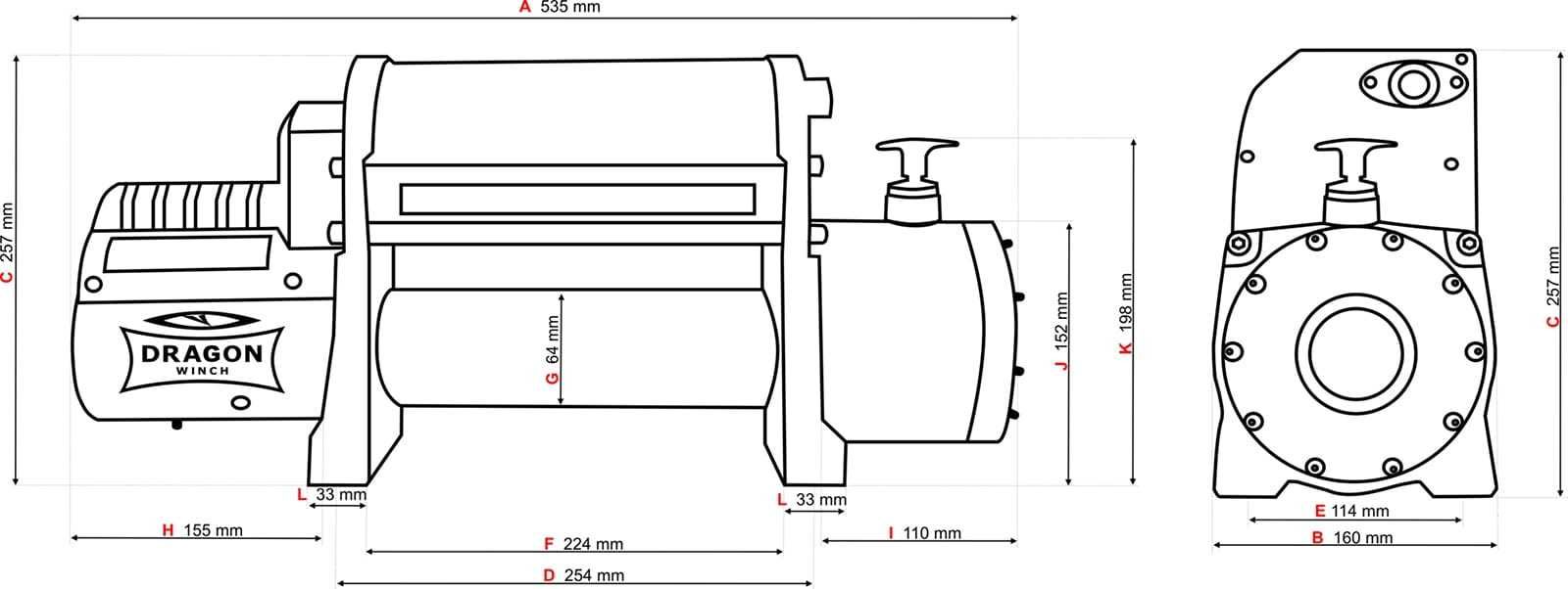 Професионална ЛЕБЕДКА DRAGON MAVERICK 12000 HDI 12V Синтетично Въже