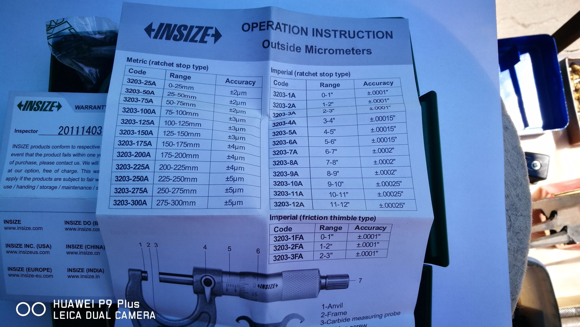 професионален микромер 0.01mm INSIZE