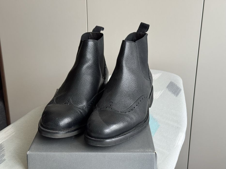 Мъжки черни боти Massimo Dutti 42номер от естествена кожа