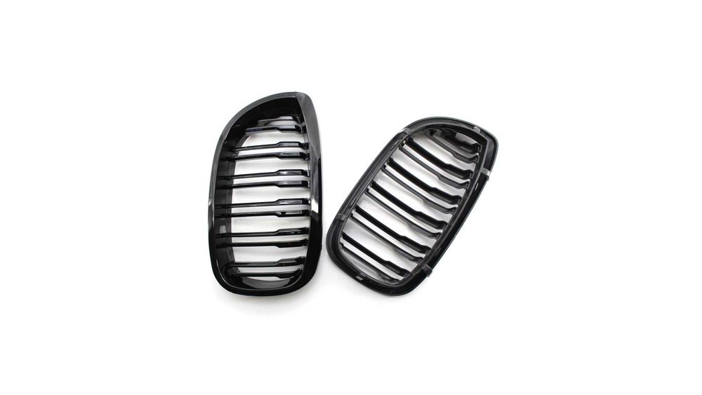 Set 2 grile duble, negru lucios,M Design pentru BMW E46 Coupe NFL