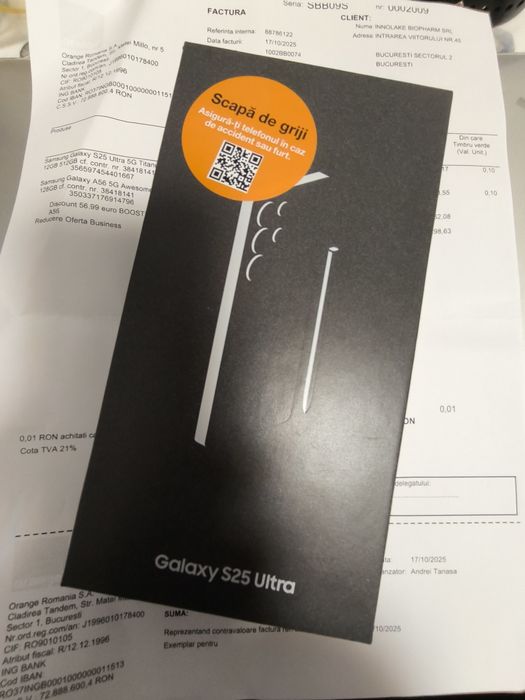 Samsung S25 Ultra 512GB Titanium Black Sigilat Factura Garanție Nou