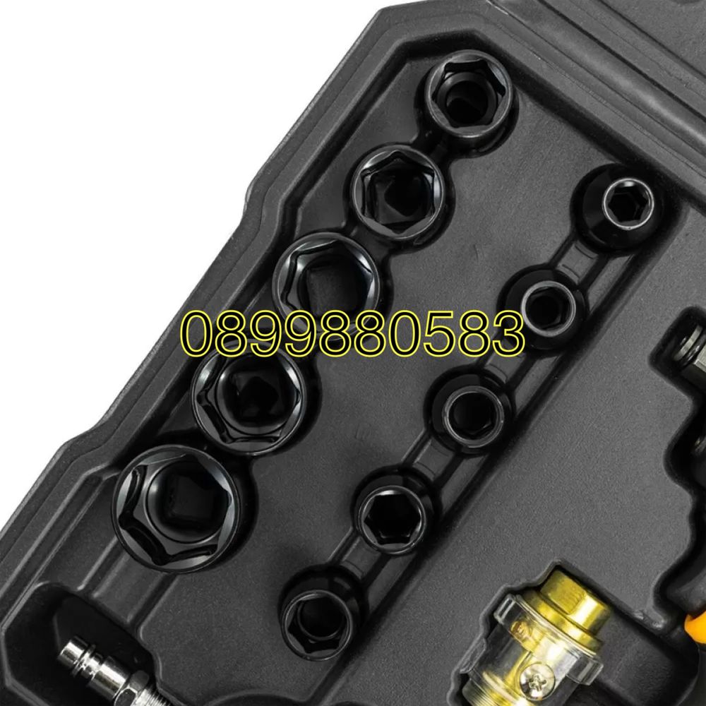 Пневматичен ударен мини гайковерт 1200Nm 1/2" с вложки и куфар JCB