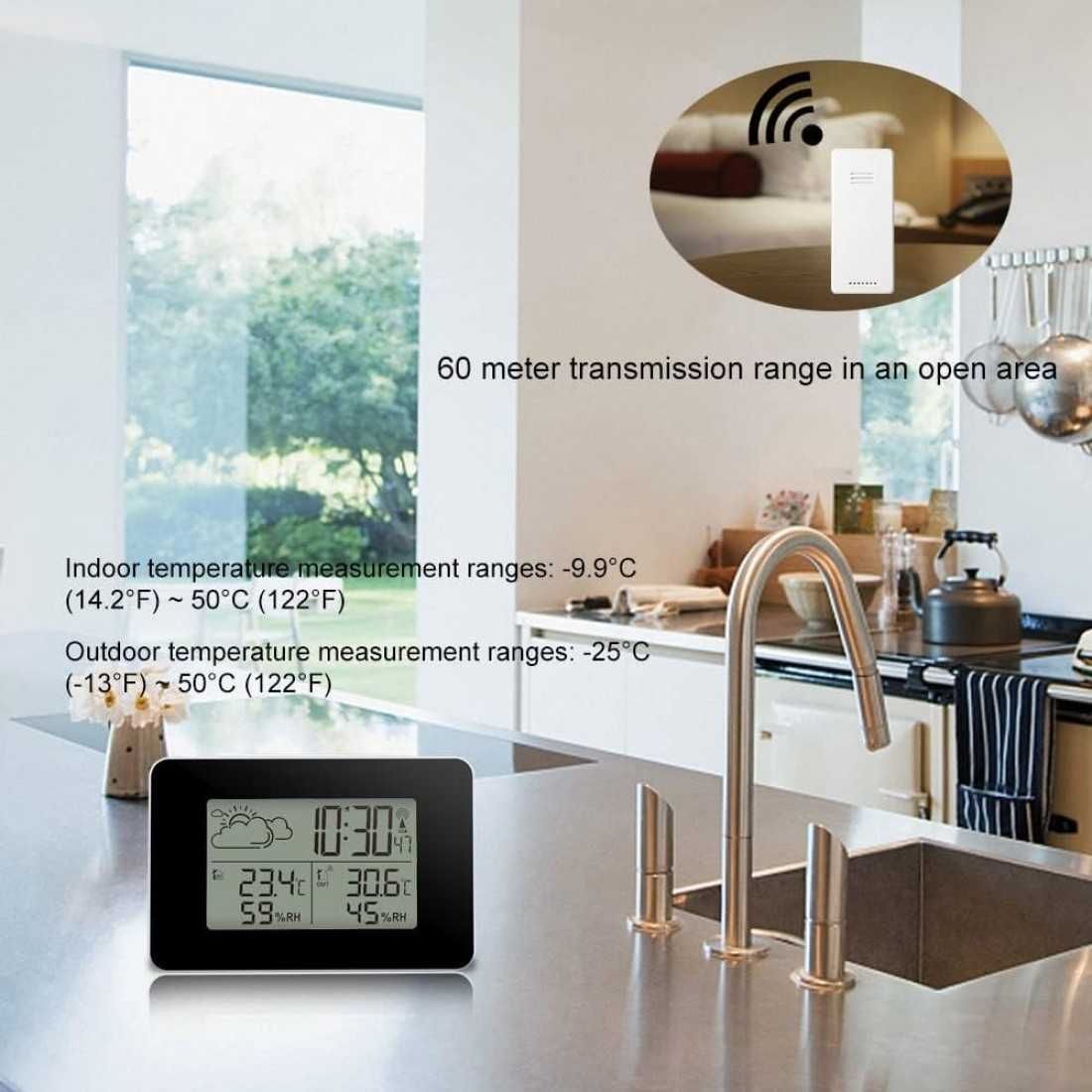 FJ3364 Дигитален LED часовник, с радио ,термометър, хидрометър
