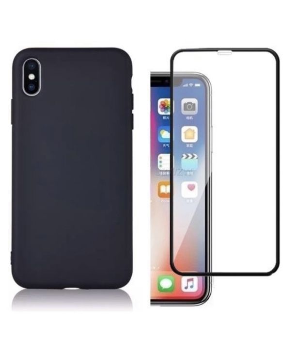 Husa Silicon X Level si Folie Sticla Curved 21D Iphone X XS XR XS MAX