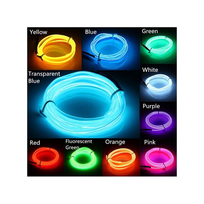 Fir cu neon PREMIUM 12V -lungime 2 metri Verde Fluorescent