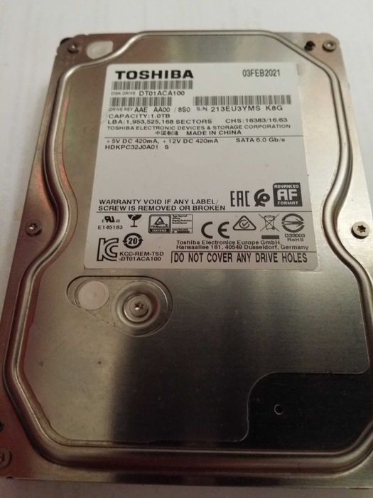 Hard disc HDD Toshiba 1 TB SATA 3 6 Gb/s