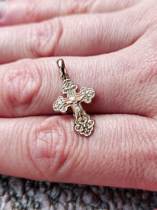 Cruciulita Cruce Aur 14K Ucraina Originala Religia Ortodox Ortodoxa +