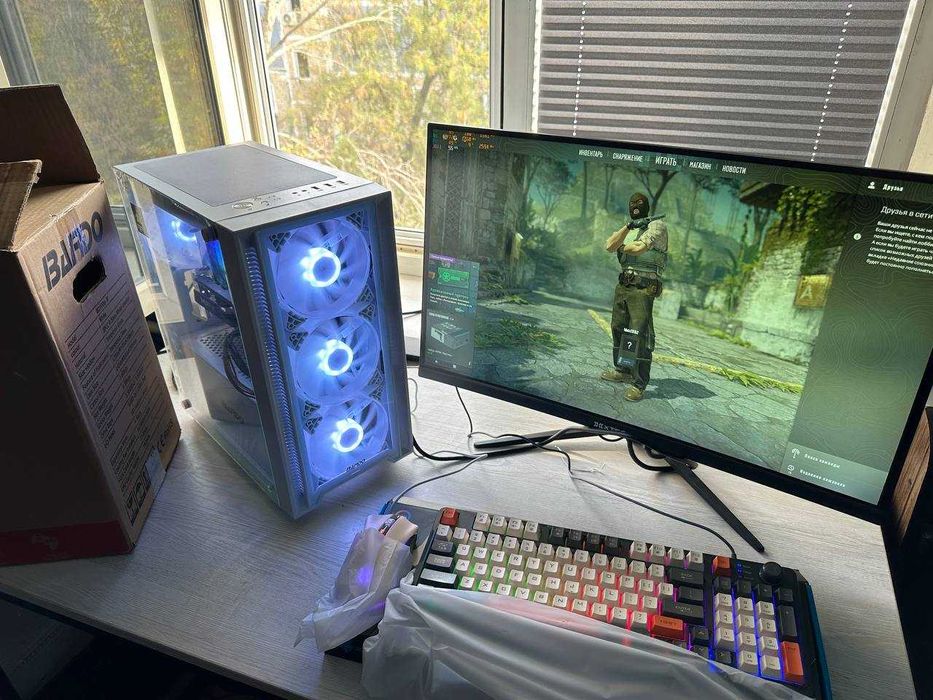 Игровой кейс с монитором 27 - 165 hz/ RX 580 8gb / 16 gb DDR4 /10 ядер