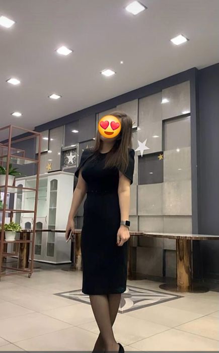 Платье вечернее, чёрное. Размер 46.