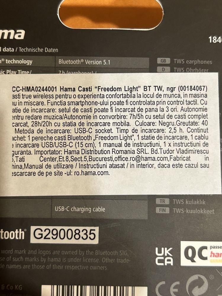 Caști bluetooth hama