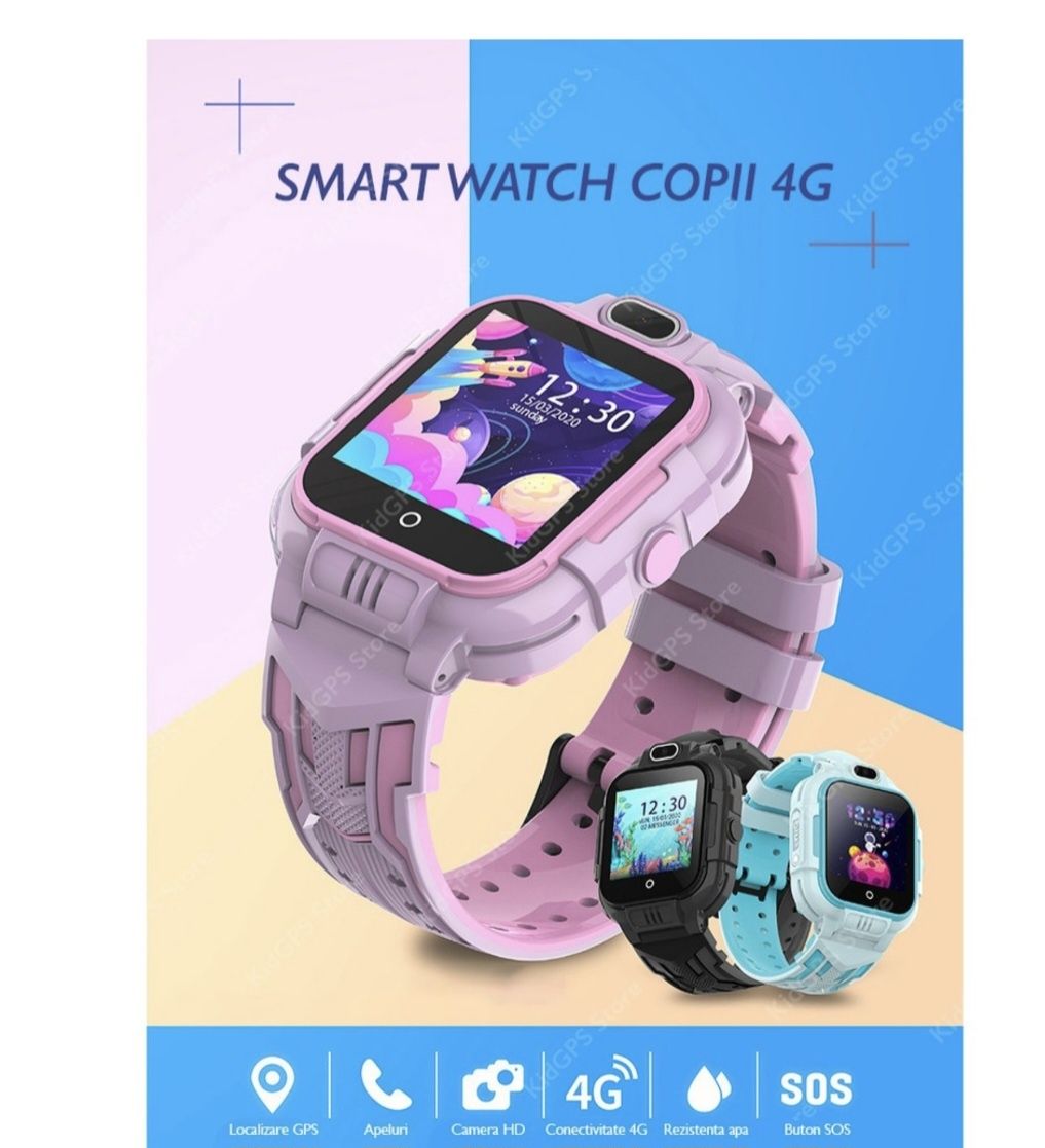 Ceas smartwatch GPS copii Techone™ KT16 4G, 1.4 inch IPS, apel video,
