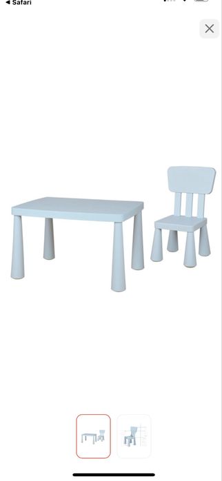 Стол и стул детский Икеа