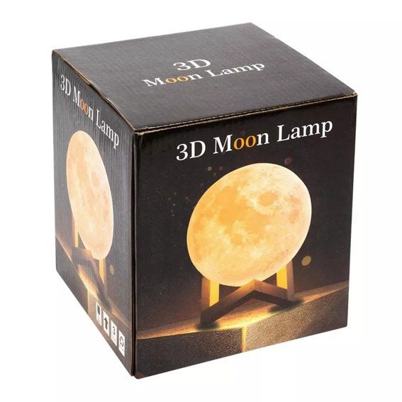 3 D Moon Lamp  Зарядкали симсиз Ой куринишидаги
